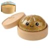 Glitter Dumpling Squishy Toys with Steamer, Soft Slow Rebound Squeeze Stress Ball for Anxiety Relief & Sensory Fidget, Cute Desk Decor for Home Office Party Favors，Gold