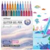 Glitter Gel Pens, 24 Pack Super Glitter Colors Paint Pens 1.0mm Fine Tip Large Capacity Colored Drawing Pens Sparkle Paint Pen for Kids Adults DIY Craft Making, Coloring, Doodling, Scrapbooking
