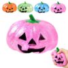Glitter Halloween Pumpkin Stress Ball for Adults, Soft Slow Rise Glitter Dumpling Squishies Spooky Ghost Decorations, Squeeze Fidget Toy for Party Office Anxiety Relief