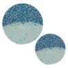 Glitter Sparkly Blue Starfish Trivet Mat 2PCS Round Woven Potholders Kitchen Table Countertop Protector Hot Pads Farmho