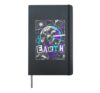 Globe Earth Cosmic Universe Space Text Style Hardcover Journal, Black