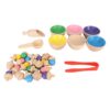 GLOGLOW Wooden Color Sorting Game with 360 Polished Smooth Edges for Fine Motor Skills and Logical Thinking