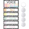 Glooglitter 5 Pcs Back to School Magnetic Voice Level Chart Poster and Push Light Composition Notebook Classroom Decor LED Tap Light Noise Voice Level Sign for Classroom Teachers Supplies