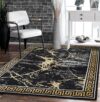 GLORY RUGS Area Rugs Marble 2x3 Black Gold Carpet Modern Abstract Rug Living Room Dining Bedroom Rug