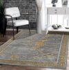 GLORY RUGS Area Rugs Marble 2x7 Gray Gold Carpet Modern Abstract Rug Living Room Dining Bedroom Rug