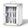 Glosen 24 Slots Cell Phone Storage Locker for Classroom, Portable Phone Locker with Key Lock & Handle, Wall Mounted Phone Lock Box for Office & School, Fits Most Smartphones (Silver)