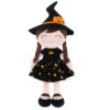 Gloveleya Halloween Soft Plush Toy, Baby Girl Gifts, Witch Doll, Black Dress, 16 Inch