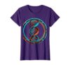 Glowing DNA Double Helix Science Art T-Shirt, Women, Purple, Large