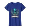 Glowing In The Deep Heraldic Octopus Emblem T-Shirt, Women, Royal Blue, Medium