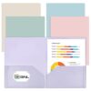 GNL Plastic Folders with Pockets, Pack of 5, Muted Pastel Colors, Heavy Duty 2 Pocket File Folders Letter Size, Pocket Folders for School, Home, and Office