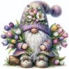 Gnome Wooden Puzzles for Adults, 200pcs Wooden Jigsaw Puzzles for Adults, Gnome Flowers Unique Shaped Jigsaw Puzzles Creative Gift for Friend Family Game Medium Size 10.6'' x 9.8''