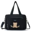 GOBABYMART Small Diaper Bag Tote, Maternity Baby Bag with Insulated Bottle Pockets & Stroller Straps, Diaper Bag for Moms (Small - Black Bears)