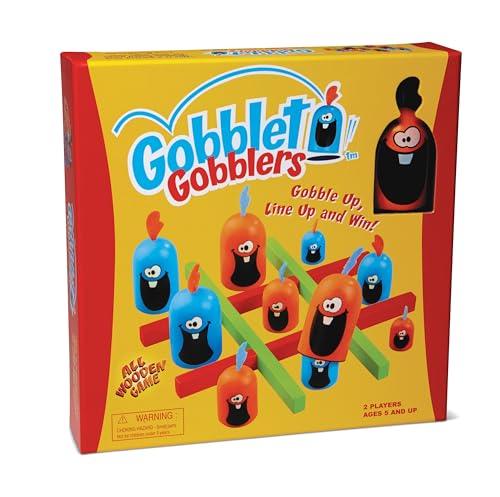 Gobblet Gobblers Fun Strategy Board Game - Award Winning Kids and Family Friendly Educational Board Game by Blue Orange Games- THE ORIGINAL GAME, All Wooden - 2 Players for Ages 5+