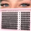 Goddvenus Natural Lash Clusters D Curl Wispy Eyelashes Clusters Fluffy Individual Lashes 10-16mm False Eyelashes for DIY Cluster Eyelash Extensions, Old-Money Elegance Look