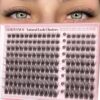 Goddvenus Natural Lash Clusters Wispy Russian D Curl Fluffy Cluster Eyelash Extensions 10-16mm Individual Lashes Clump-Free False Eyelashes for DIY Lash Extensions, Old-Money Elegance Look