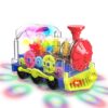 Gofimyee Light Up Train Toy for Toddlers: Transparent Gear Car Toy for Kids with Cool Light and Music Educational Crawling Toys for Baby Boys and Girls