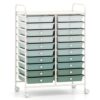 GOFLAME 20-Drawer Rolling Storage Cart, Art Craft Organizer Cart, Mobile Utility Storage Cart with Removable Drawers & Lockable Wheels, Craft Cart for Home Office School, Green Gradient