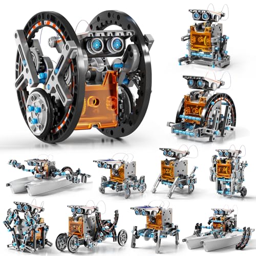 GOGIHCCH STEM Toys for Ages 8-13, Solar Powered Kits Toys Robotics for Kids Ages 8-12, Educational Building Science Experiment Kit, Boys Gifts for Kids 8 9 10 11 12 13 Years Learning Projects (Gray)