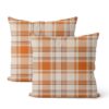 Gohdiwh Fall Pillow Covers 18x18 Set of 2 Autumn Burnt Orange Grey Buffalo Plaid Throw Pillows Thanksgiving Decorative Pillow Cases Checkered Outdoor Decor Linen Farmhouse Cushion Case for Couch