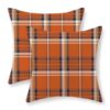 Gohdiwh Fall Plaid Pillow Covers 18x18 Inch Set of 2 Autumn Orange Navy Blue Plaid Decor Throw Pillows Harvest Thanksgiving Farmhouse Decoration Pillowcase Outdoor Cushion Cover for Couch Sofa Bed