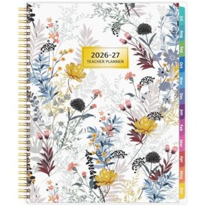 GoiUnlt Teacher Planner 2026-2027, JUL. 2026 – JUN. 2027, Lesson Planner 2026-2027 Academic Year, with Tabs, Thick Paper, 2-Sided Pocket, 8.6″ x 11″ Daily Weekly and Monthly Calendar with 8 Periods