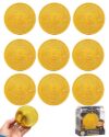 Gold Bitcoin Coin Slow-Rising Squishy Stress Relief Squeeze Ball Sensory Fidget Soft Novelty Desk Anxiety Calming Hand Therapy Adult Party Favor Prize Gift Classroom Office Decor(9PCS)