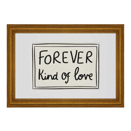 Golden Framed Raised Forever Kind of Love Poster Minimalist Typography Canvas Wall Art Inspirational Prints Painting For Move To New House Home Bedroom Dorm wall Decor 8x10in Golden Framed Raised