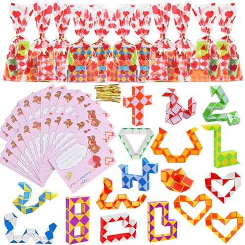 GOLDGE Valentines Day Gifts for Kids-30 Pack Mini Cube Puzzle Fidget Toys, Bulk Party Favors & Goodie Bag Stuffers, Travel Toys for Ages 4-8, Treasure Box Toys for Classroom, Birthday & Back to School