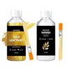 Gold Leaf Paint Set Water Based m-etallic Finish with Varnish