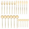 Gold Silverware Set, Stainless Steel Flatware Set, 24-Piece Modern Utensils Set with Knife Spoon, Rustproof Cutlery for Home, Party, Wedding, Banquet