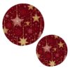 Gold Stars Christmas Lights Glitter Trivet Mat 2PCS Round Woven Potholders Kitchen Table Countertop Protector Hot Pads Farmho