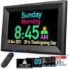 GOLOZA 7'' Digital Dementia Clock, Talking Clock with 10 Volumes, 6 Display with 10 Color Modes, Auto Dimmable, Alarms & Birthday & Holiday Reminders, 3 Pill Reminders Clocks for Seniors