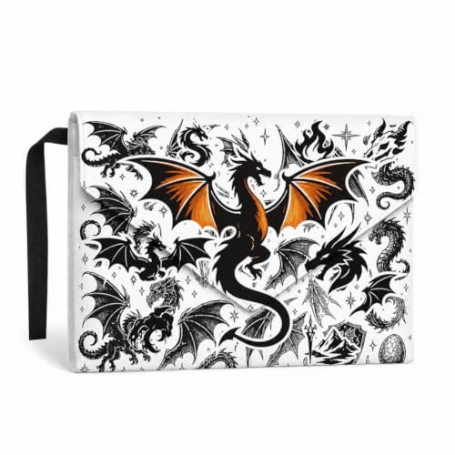 GOMAKERER 1pc Book Sleeve, Dark Academia Dragons Pattern Waterproof Books Pouch with Front Pocket for Women Books Lover Reader Librarian Reading Accessories Bookish Gifts,9x12 Inch