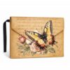 GOMAKERER 1 Pc Waterproof Book Sleeve Cover, Vintage Butterfly Printed Book Protector Washable Fabric Book Sleeve Pouch with Front Pocket and Snap Button for Paperbacks Reader Gift, 12x9 Inch