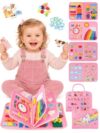 GONINO Toddler Busy Book Montessori Toy, Unicorn Felt Busy Board for Girls