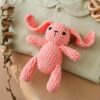 GOODMOM Crochet Bunny Baby Rattle for Boys Girls, Handmade Stuffed Rabbit Soothing Toy Gender Neutral Nursery Decor Easy to Grasp Durable Newborn Gift for Crib Bassinet (red)