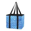 GOODOLD Reusable Grocery Bags Blue Mermaid Scales Heavy Duty Foldable Shopping Totes with Reinforced Handles, 23L Collapsible Storage Bags for Car Trunk, Market, Travel