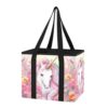 GOODOLD Reusable Grocery Bags Cute Unicorn Pink Heavy Duty Foldable Shopping Totes with Reinforced Handles, 23L Collapsible Storage Bags for Car Trunk, Market, Travel