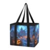 GOODOLD Reusable Grocery Bags Halloween Pumpkin Heavy Duty Foldable Shopping Totes with Reinforced Handles, 23L Collapsible Storage Bags for Car Trunk, Market, Travel