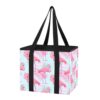 GOODOLD Reusable Grocery Bags Mysterious Flamingo Heavy Duty Foldable Shopping Totes with Reinforced Handles, 23L Collapsible Storage Bags for Car Trunk, Market, Travel