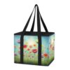 GOODOLD Reusable Grocery Bags Wild Flower Heavy Duty Foldable Shopping Totes with Reinforced Handles, 23L Collapsible Storage Bags for Car Trunk, Market, Travel