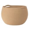 Goodpick Large Toy Storage for Kids, Woven Baby Basket for Nursery Living Room, Empty Decorative Basket for Gifts, Round Storage Baskets for Shelves, Camel, 15.7"D x 10.5"H