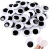 Googly Eyes for Crafts 200pcs Self-Adhesive Movable Eyes 20mm Black White for DIY Doll Crafts