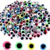 Googly Eyes for Crafts Self Adhesive Wiggle Eyes 8-15mm Assorted Colors Round Plastic Craft Sticker Eyes 1200pcs