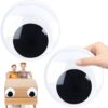 Googly Eyes Self Adhesive, 7 Inch Large Googly Eyes, 2Pcs Giant Wiggle Googly Eye, Fake Plastic Black White Big Sticky Eye Eyeball Stickers for Halloween Handmade DIY Crafts Christmas Tree Decoration