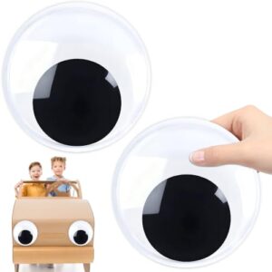 Googly Eyes Self Adhesive, 7 Inch Large Googly Eyes, 2Pcs Giant Wiggle Googly Eye, Fake Plastic Black White Big Sticky Eye Eyeball Stickers for Halloween Handmade DIY Crafts Christmas Tree Decoration