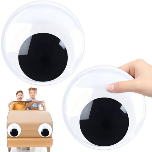 Googly Eyes Self Adhesive, 7 Inch Large Googly Eyes, 2Pcs Giant Wiggle Googly Eye, Fake Plastic Black White Big Sticky Eye Eyeball Stickers for Halloween Handmade DIY Crafts Christmas Tree Decoration