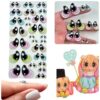 Googly & Wiggle Eyes 3D Resin – Multicolor Self-Adhesive Set 75-M (50 pcs, 25 Pairs, 5–22 mm) – for Polymer Clay, Dolls, Slime, Amigurumi, Cold Porcelain & Felt Crafts