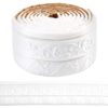 GORGECRAFT 2.3mx8cm Foam Baseboard Skirting Border Peel and Stick Flexible Moulding Trim White Wallpaper Border Flower Vine Embossed Dado Rail Strips Wall Edging Lines Mirror Frame Home Decor