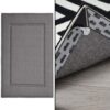 GORILLA GRIP Entry Doormat, 35x22, Gray and Rug Corner Grippers, OneSize, Black Bundle